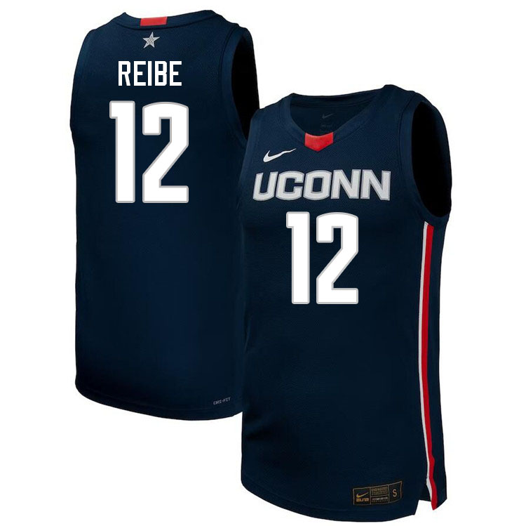 Uconn Huskies #12 Eric Reibe College Basketball Jersey Stitched-Alternater Navy